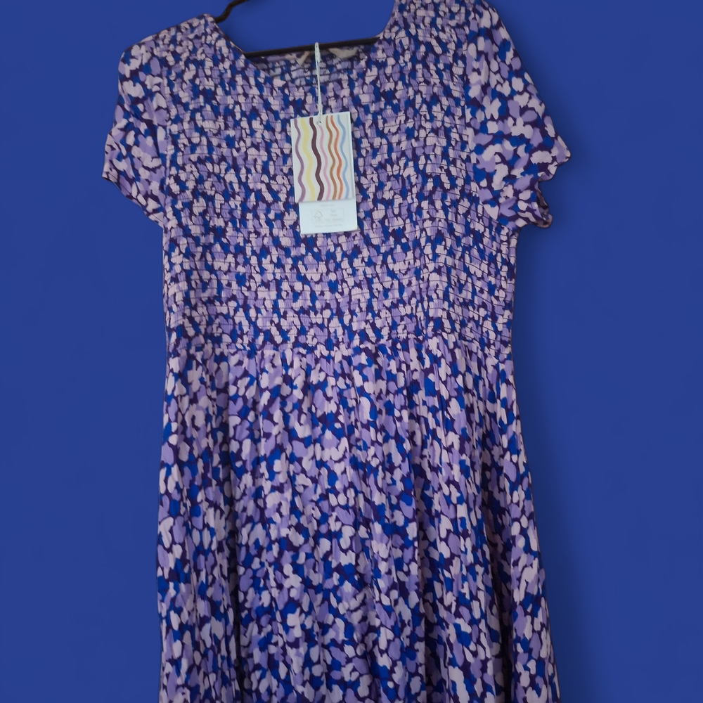 Mister Zimi Blue and Purple Patterned Dress